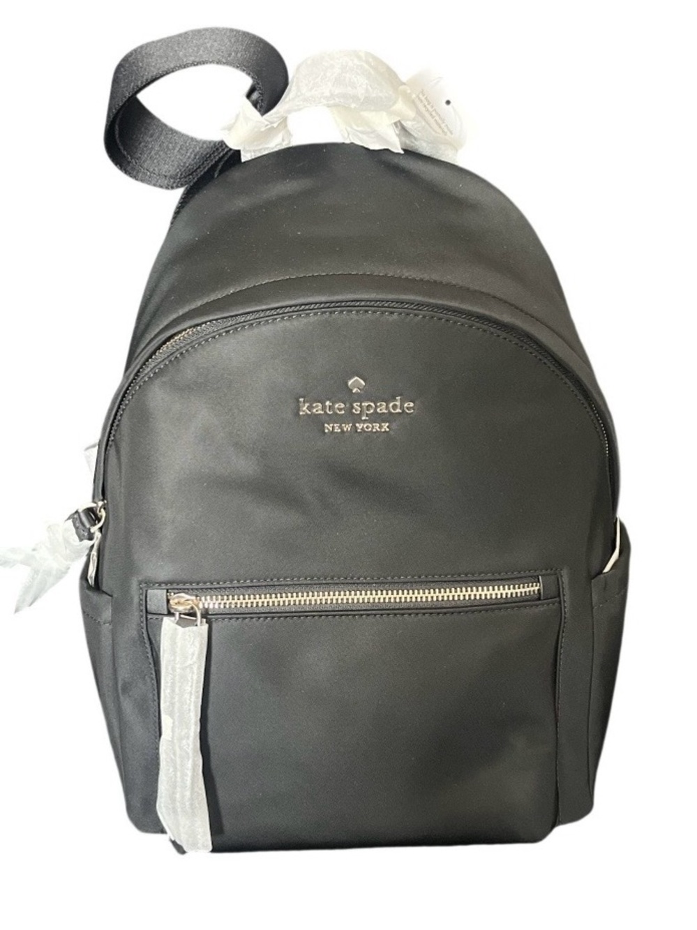 kate spade mini black nylon backpack with gold hardware